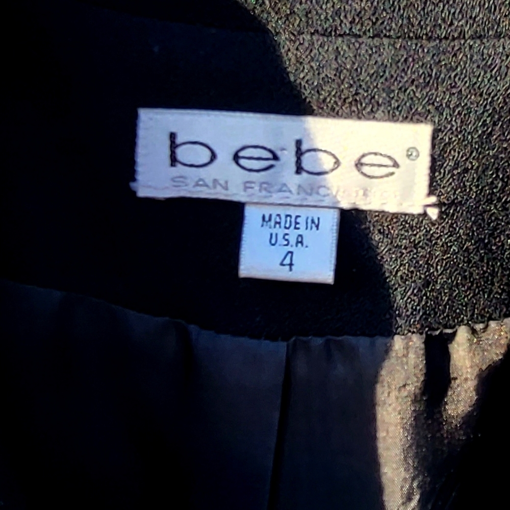 Vintage bebe Fitted, Slim Black Suit Jacket Size 4